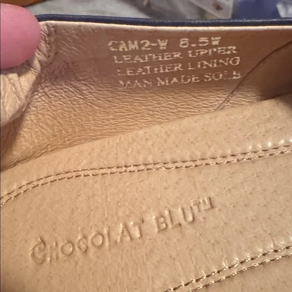 Chocolat Blu Navy Blue Leather Flats - Picture 2 of 6